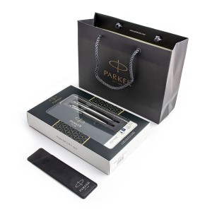 Parker Jotter nerūsējošā tērauda CT zīmuļu un lodīšu pildspalvu komplekts ar futrālīti un dāvanu maisiņu