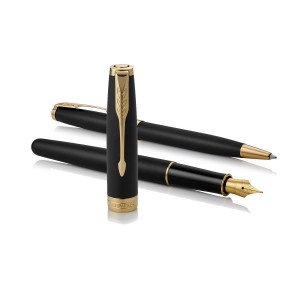 Komplekts Parker: Tintes pildspalva + Lodīšu pildspalva Sonnet Black GT - 2093371 Komplekts Parker: Tintes pildspalva + Lodīšu pildspalva Sonnet Black GT - 2093371