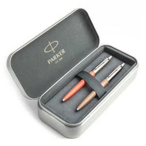 Parker Jotter Originals Coral un Beige Lodīšu pildspalvu dāvanu komplekts ar metāla korpusu