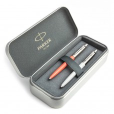 Parker Jotter Originals Coral un Pearl Lodīšu pildspalvu dāvanu komplekts ar metāla korpusu