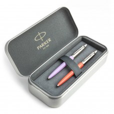 Parker Jotter Originals Lilac un Coral Lodīšu pildspalvu dāvanu komplekts ar metāla korpusu