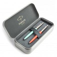 Parker Jotter Originals Mint un Coral Lodīšu pildspalvu dāvanu komplekts ar metāla korpusu