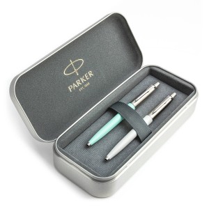 Parker Jotter Originals Mint un Pearl Lodīšu pildspalvu dāvanu komplekts ar metāla korpusu