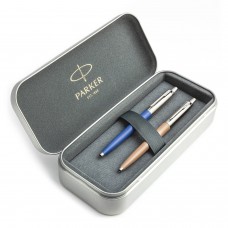 Parker Jotter Originals Blue and Beige Lodīšu pildspalvu dāvanu komplekts ar metāla korpusu
