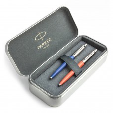 Parker Jotter Originals Blue un Coral Lodīšu pildspalvu dāvanu komplekts ar metāla korpusu
