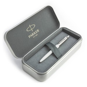 Parker Jotter Originals Pearl Lodīšu pildspalvu dāvanu komplekts metāla kastītē