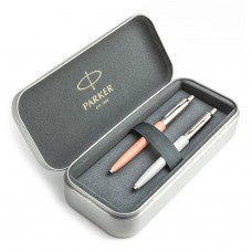 Parker Jotter Originals Powder Pink un Pearl Lodīšu pildspalvu dāvanu komplekts ar metāla korpusu