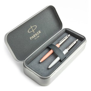 Parker Jotter Originals Powder Pink un Pearl Lodīšu pildspalvu dāvanu komplekts ar metāla korpusu