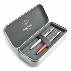 Parker Jotter Originals Pink un Coral Lodīšu pildspalvu dāvanu komplekts ar metāla korpusu