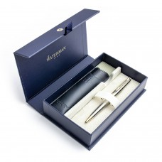 Waterman Hémisphère Steel GT Lodīšu pildspalvas dāvanu komplekts + futrālis kastītē