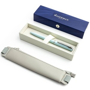 Waterman Allure Pastel Blue Lodīšu pildspalvu komplekts ar pelēku korpusu