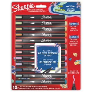 Radošie Sharpie akrila marķieri zemes krāsās (konusveida uzgalis) 12 gab. - 2213421