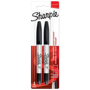 Sharpie Twin Tip melns marķieris (blisteris ar 2 gabaliņiem) - 1986454