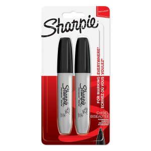 Sharpie Chisel marķieris melns blisteris 2 gab. 4,5 mm - 1986195