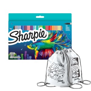Sharpie Fine 18 krāsu komplekts ar krāsu maisiņu