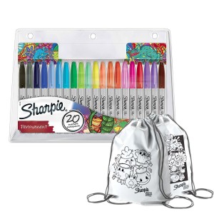 Sharpie Fine 20 krāsu komplekts ar krāsu maisiņu