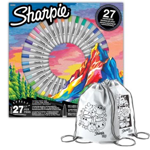 Sharpie Fine Top 27 gabaliņu komplekts ar krāsu maisiņu