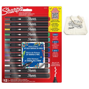 Sharpie radošo akrila marķieru komplekts 12 krāsas ar somiņu Radījumi krāsošanai