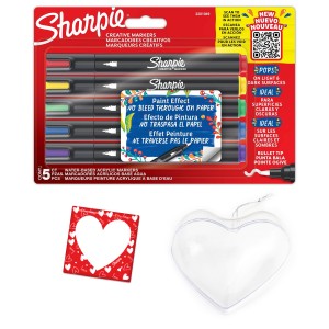 Sharpie radošo akrila marķieru komplekts 5 krāsās - 2201069 / Magnēts / Sirds krāsošanai / Valentīna diena