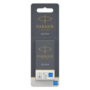 Tintes kapsulas Parker Quink Zilais 10 gab - 1950207