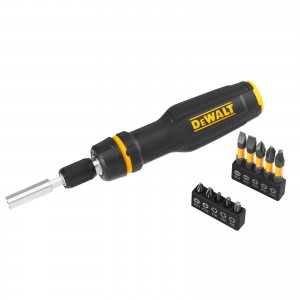 DeWALT Teleskopiskais skrūvgriezis ar sprūdratu un 10 uzgaļiem